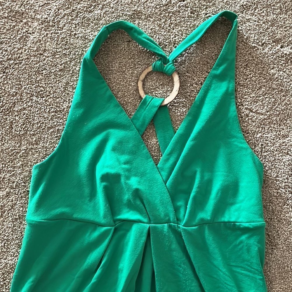 AGB green cotton maxi dress S - Picture 2 of 3